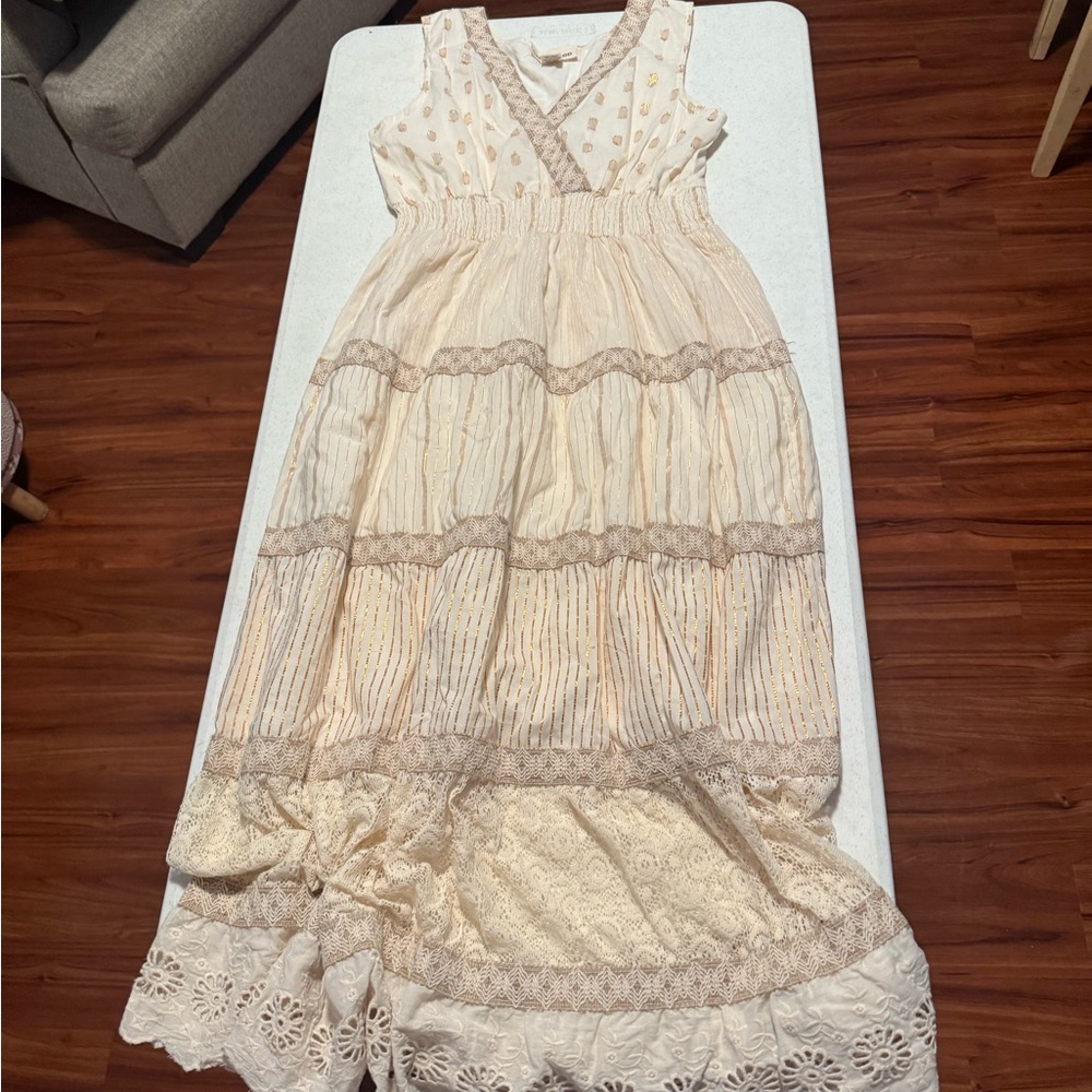 Bohemian Cream Maxi Dress 100% cotton